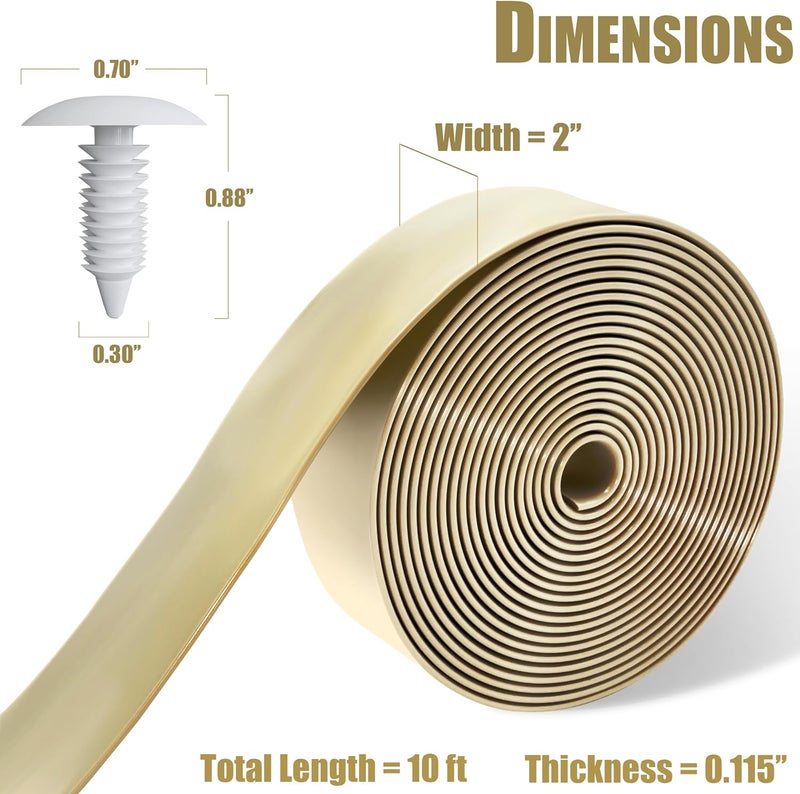 Lumpro Vinyl Straps for Patio Chair Repair Kit 2'' Wide 10 Ft Long Replacement Straps + 10 Free Rivets for Outdoor Lawn Furniture Chaise Lounge Repair (Driftwood) - Image 2
